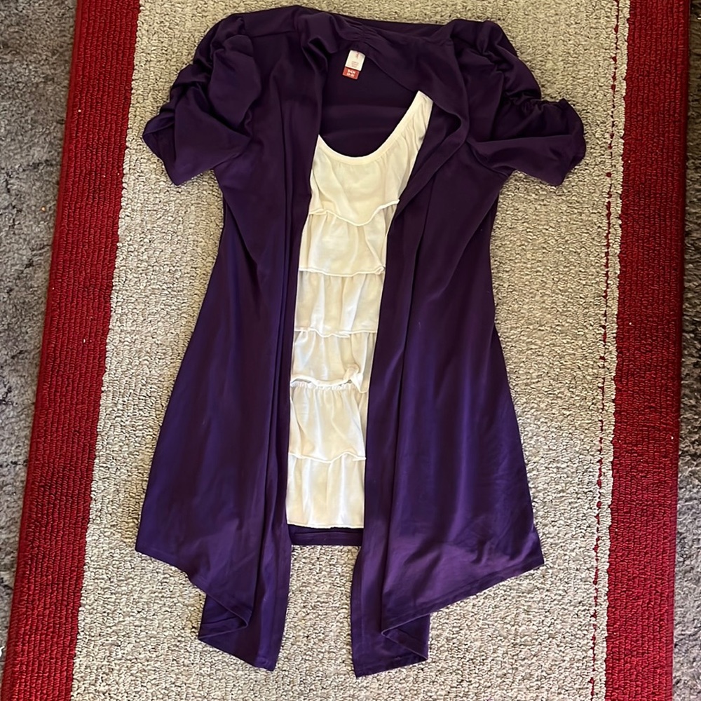 Ruffle cardigan top
